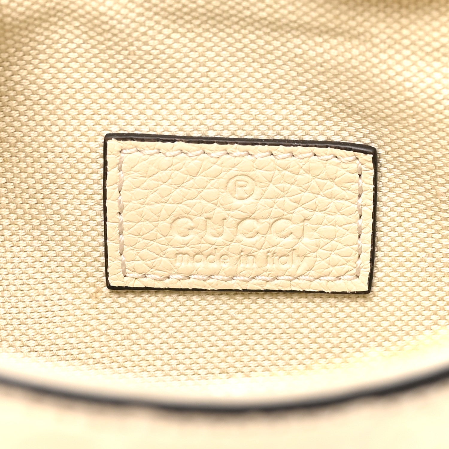 Gucci GG Grainy Calfskin Emblem Super Mini Shoulder Bag Ivory 6 of 11