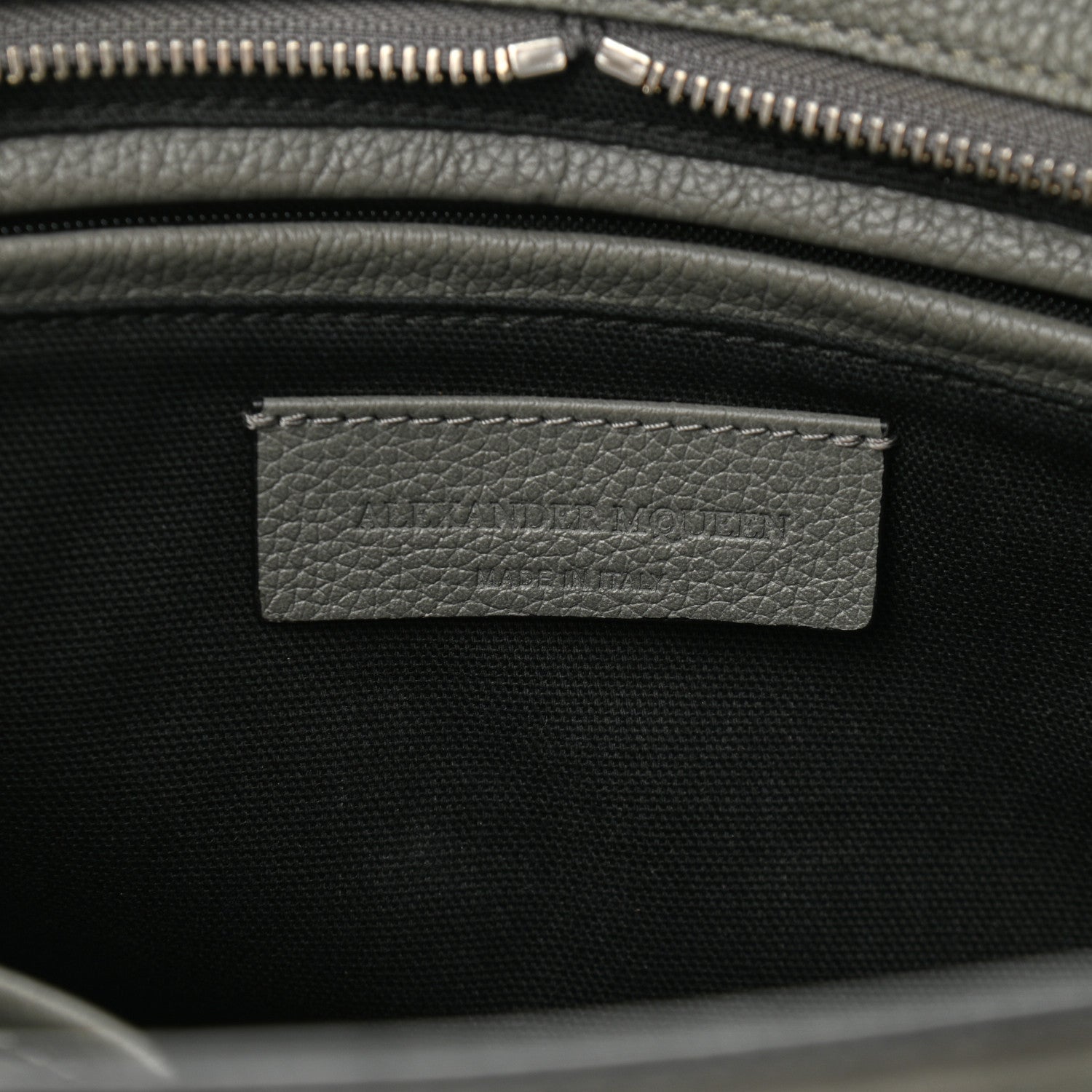 Alexander McQueen Pebbled Calfskin Small Skull Padlock Zip Around Tote Dark Grey 8 of 11