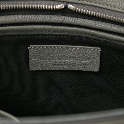 Alexander McQueen Pebbled Calfskin Small Skull Padlock Zip Around Tote Dark Grey 8 of 11