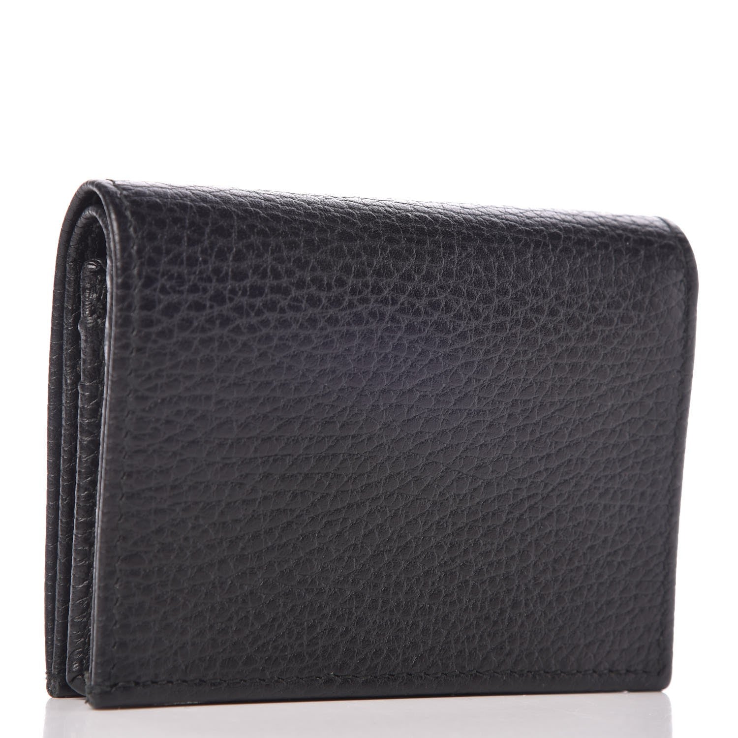 Gucci Pebbled Calfskin Butterfly Card Case Black 3 of 8