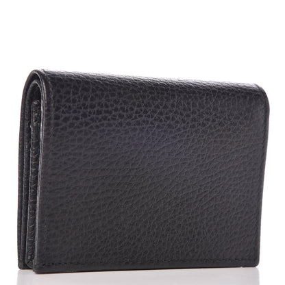 Gucci Pebbled Calfskin Butterfly Card Case Black 3 of 8