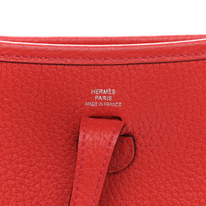 Hermes Taurillon Clemence Evelyne TPM Rouge Casaque 6 of 12