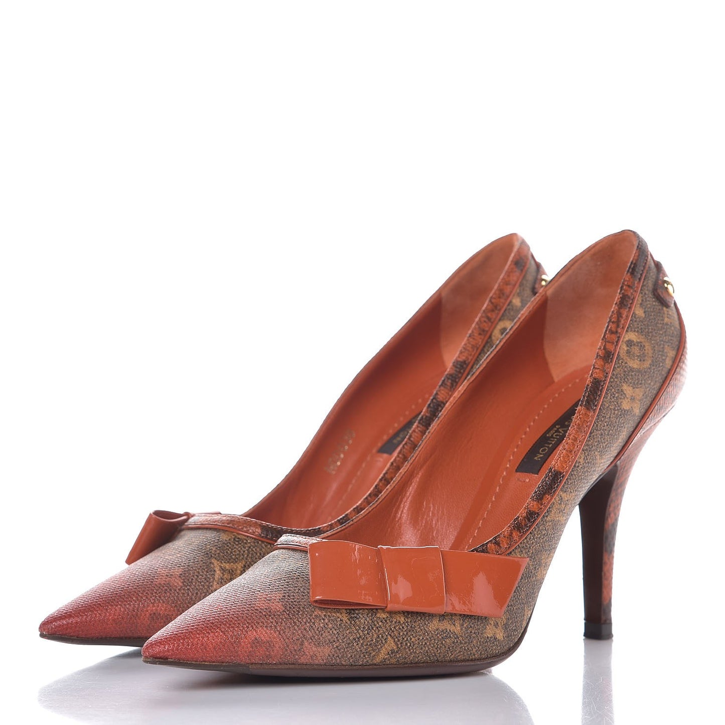 Karung Monogram Pulp Heartbreak Pumps 35.5 Orange