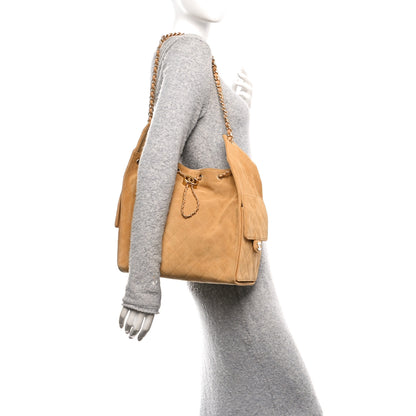 Chanel Suede Quilted Medium Chanel 25 Handbag Beige 3 of 23