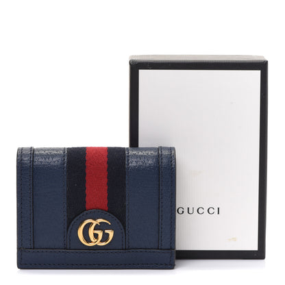 Gucci Textured Calfskin Web Ophidia Card Case Blue Agata 8 of 8