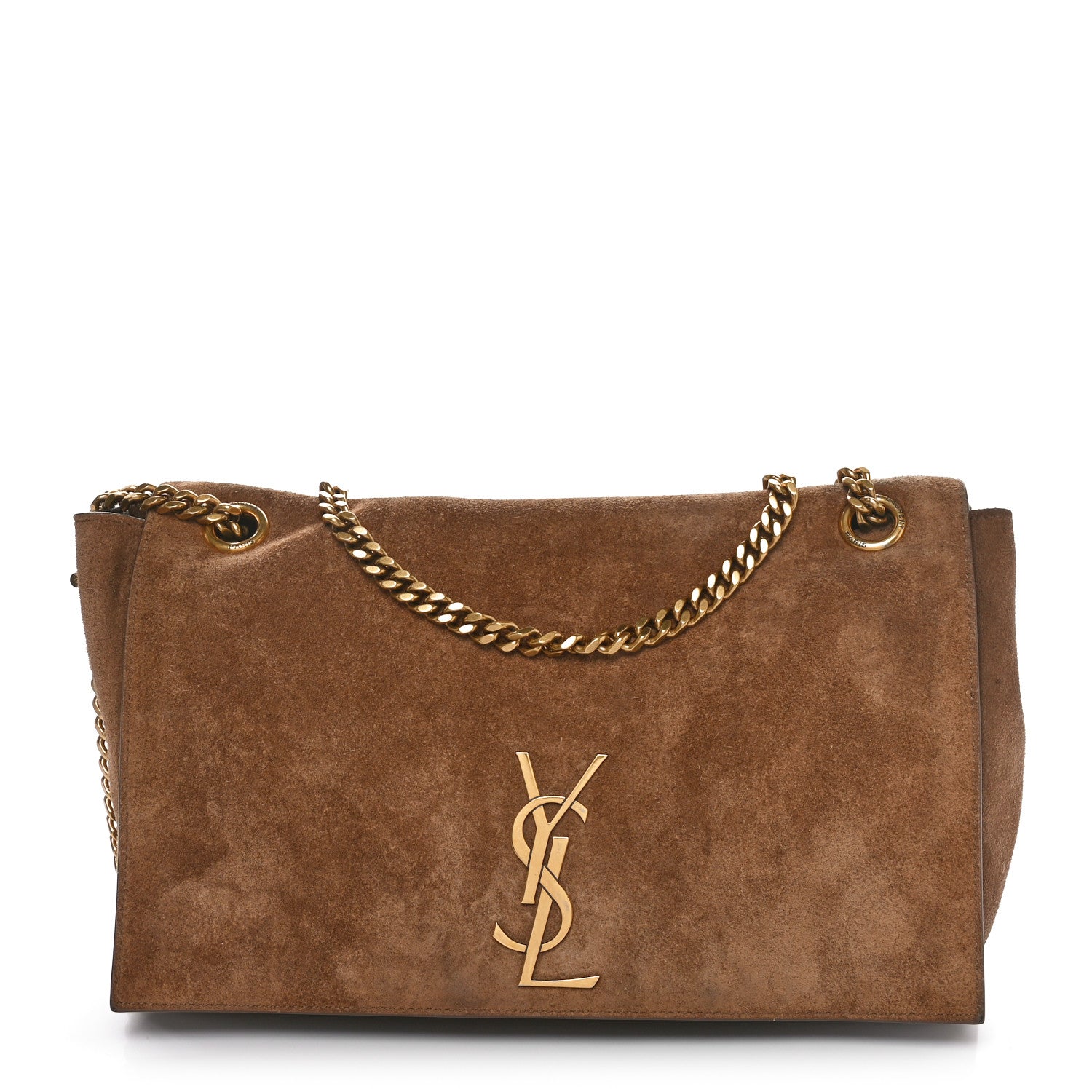 Saint Laurent Smooth Calfskin Suede Medium Reversible Monogram Kate Satchel Light Ochre 1 of 10