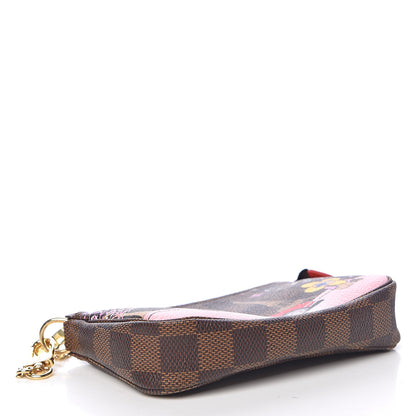 Louis Vuitton Damier Ebene 2019 Christmas Animation Mini Pochette Accessories Red 4 of 8