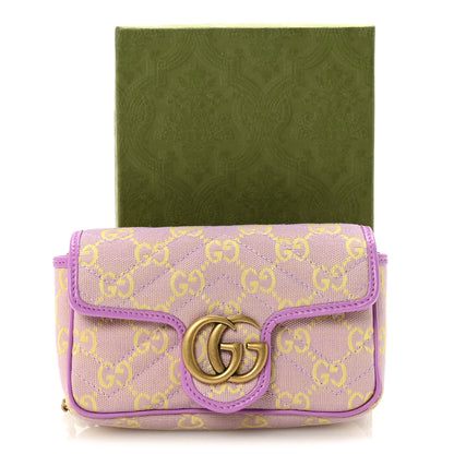 Gucci Monogram Super Mini GG Marmont Shoulder Bag Lilac Yellow 11 of 11
