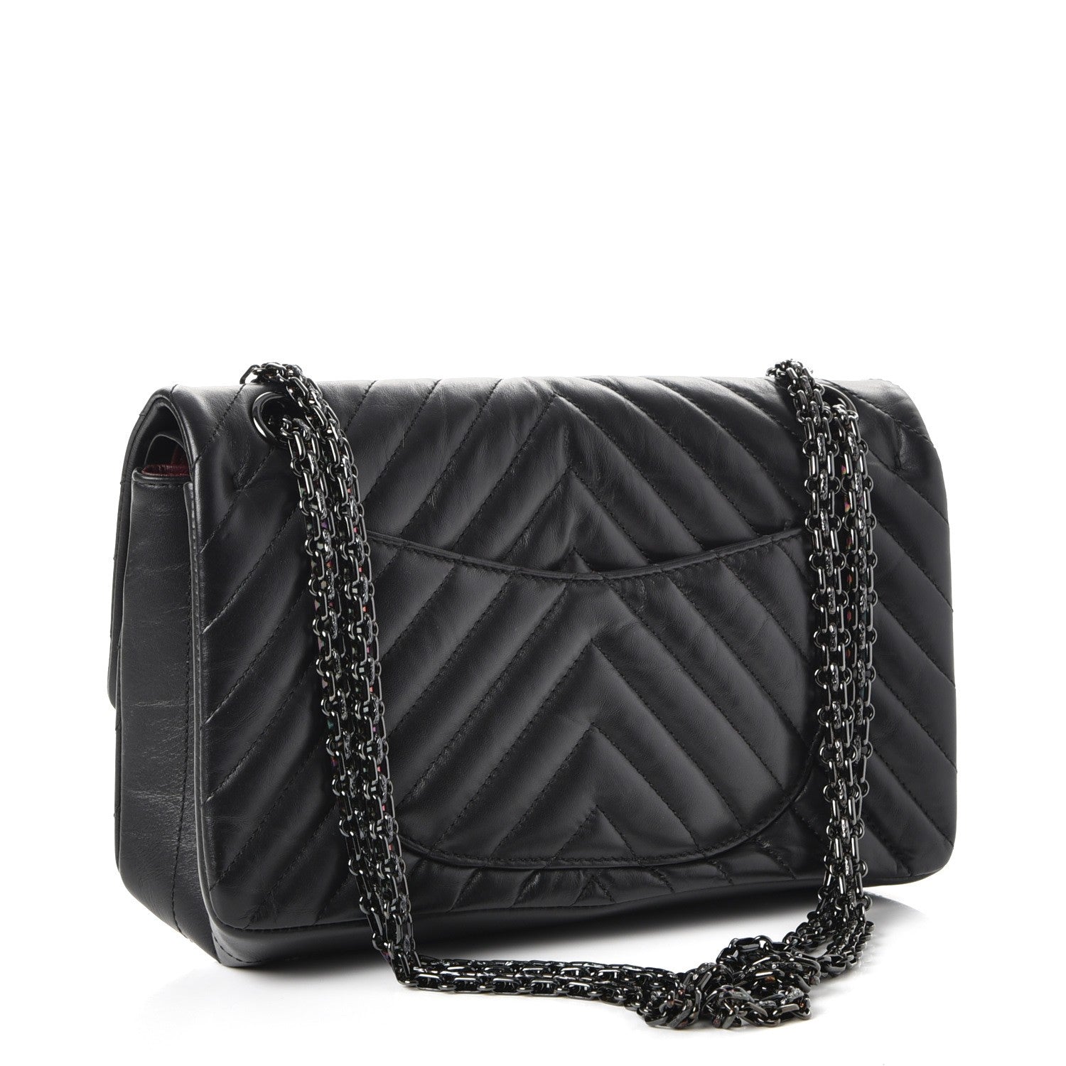 Chanel Aged Calfskin Chevron Quilted 2.55 Reissue 225 Flap So Black 4 of 10