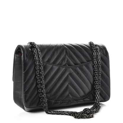 Chanel Aged Calfskin Chevron Quilted 2.55 Reissue 225 Flap So Black 4 of 10