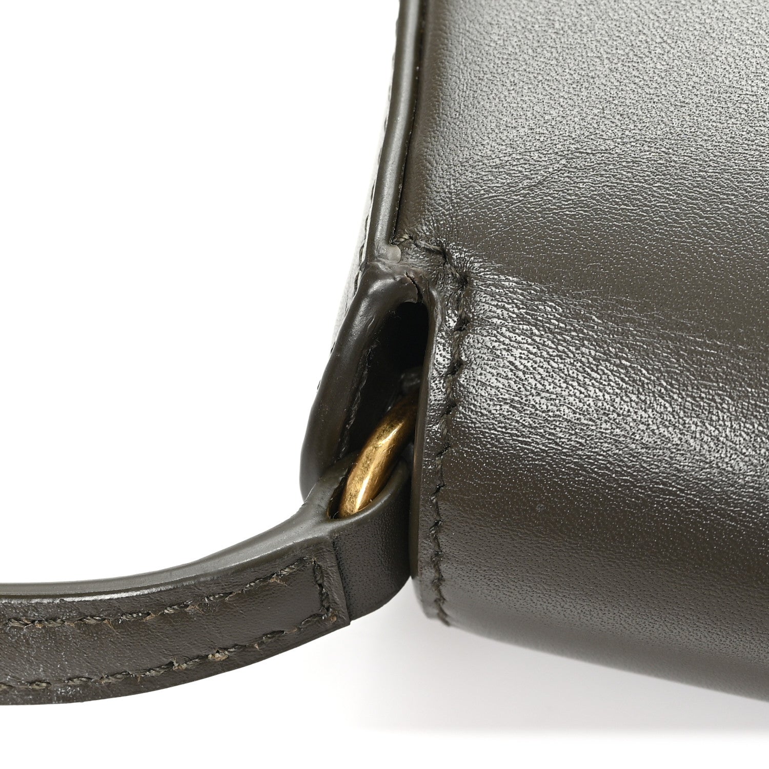 Saint Laurent Box Calfskin Mini Voltaire Shoulder Bag Deep Musk