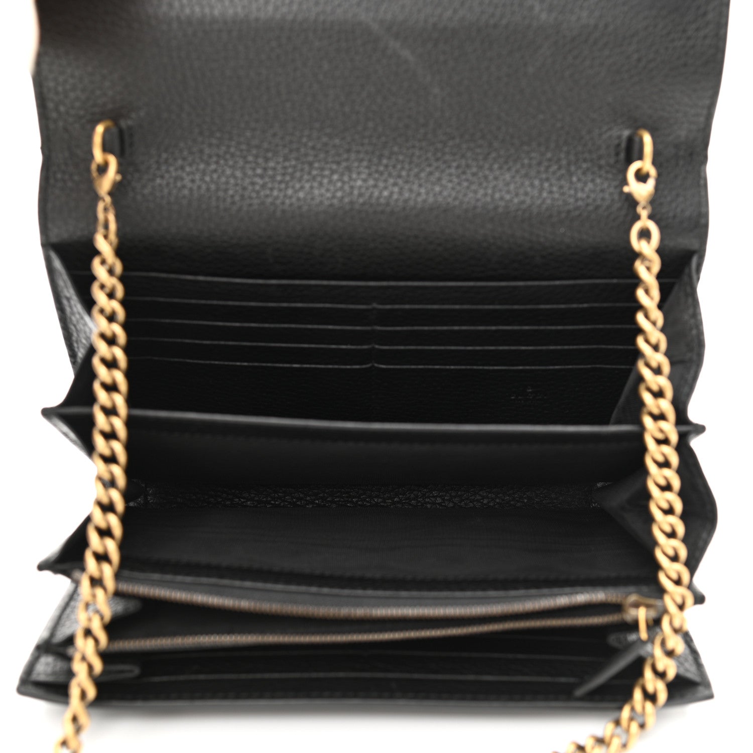 Gucci Calfskin GG Marmont Chain Wallet Black 5 of 12