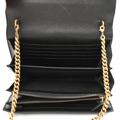 Gucci Calfskin GG Marmont Chain Wallet Black 5 of 12
