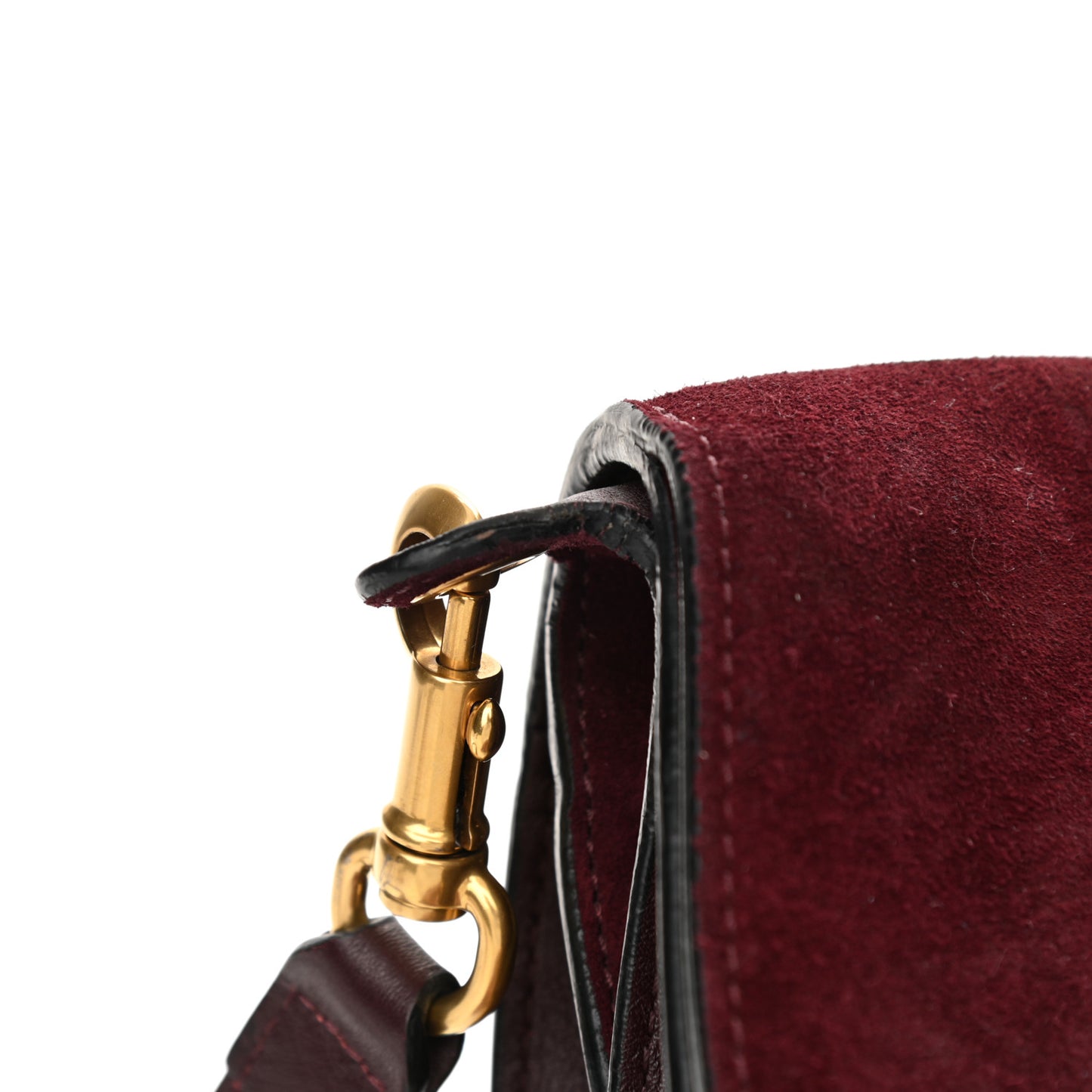 Suede Smooth Calfskin Medium Kurtis Shoulder Bag Plum Purple