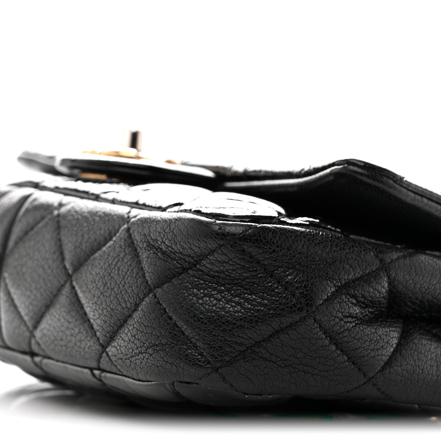 Chanel Patent Goatskin Quilted Small CC Eyelet Flap Black 10 of 13