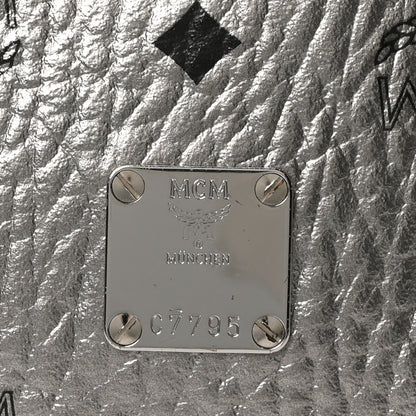 MCM Metallic Visetos Crossbody Bag Silver 8 of 10