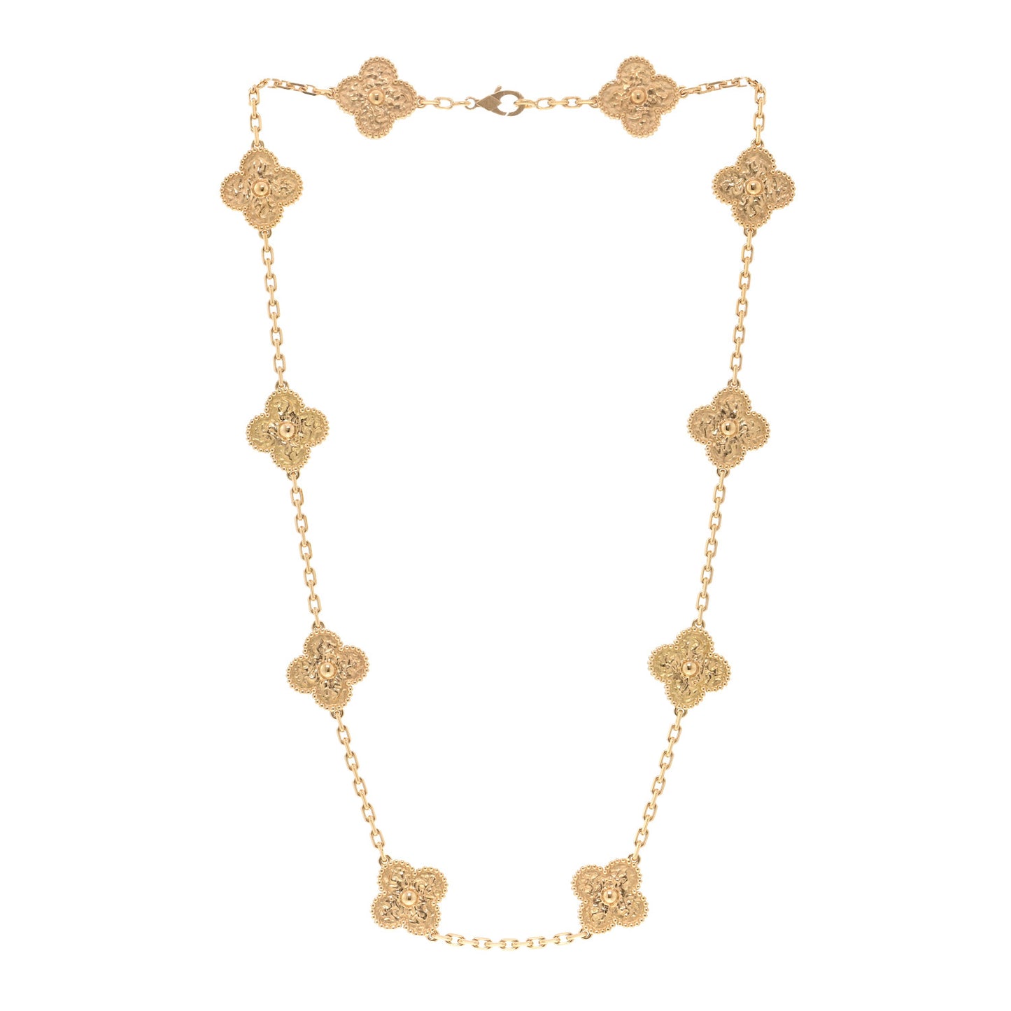 18K Yellow Gold 10 Motifs Vintage Alhambra Necklace