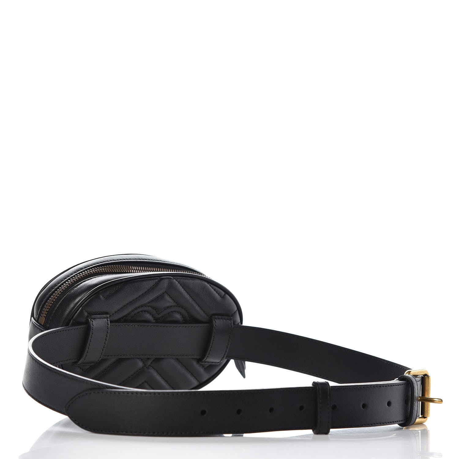 Gucci Calfskin Matelasse GG Marmont Belt Bag 95 38 Black 3 of 11