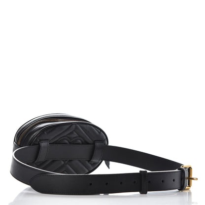 Gucci Calfskin Matelasse GG Marmont Belt Bag 95 38 Black 3 of 11