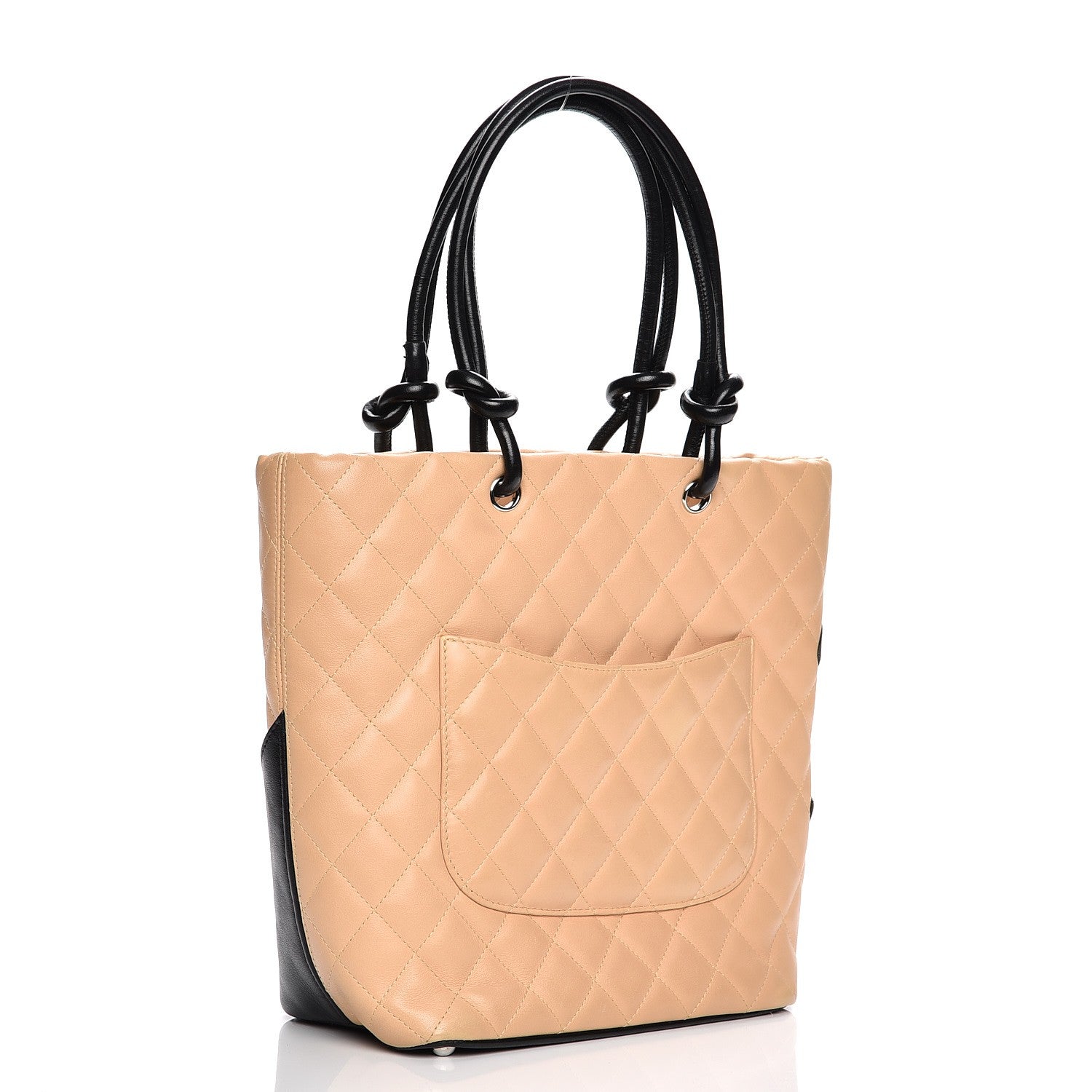 Chanel Calfskin Quilted Medium Cambon Tote Beige Black 3 of 7