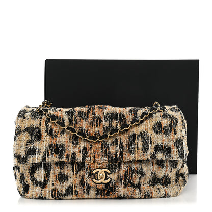 Chanel Tweed Mixed Fibers Leopard Print Small Souplissimo Maxi Flap Brown Black White 11 of 11