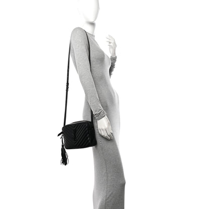 Saint Laurent Calfskin Matelasse Monogram Monochrome Lou Camera Bag Black 2 of 16