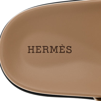 Hermes Suede Goatskin Womens Chypre Sandals 37 Beige Argile 7 of 10