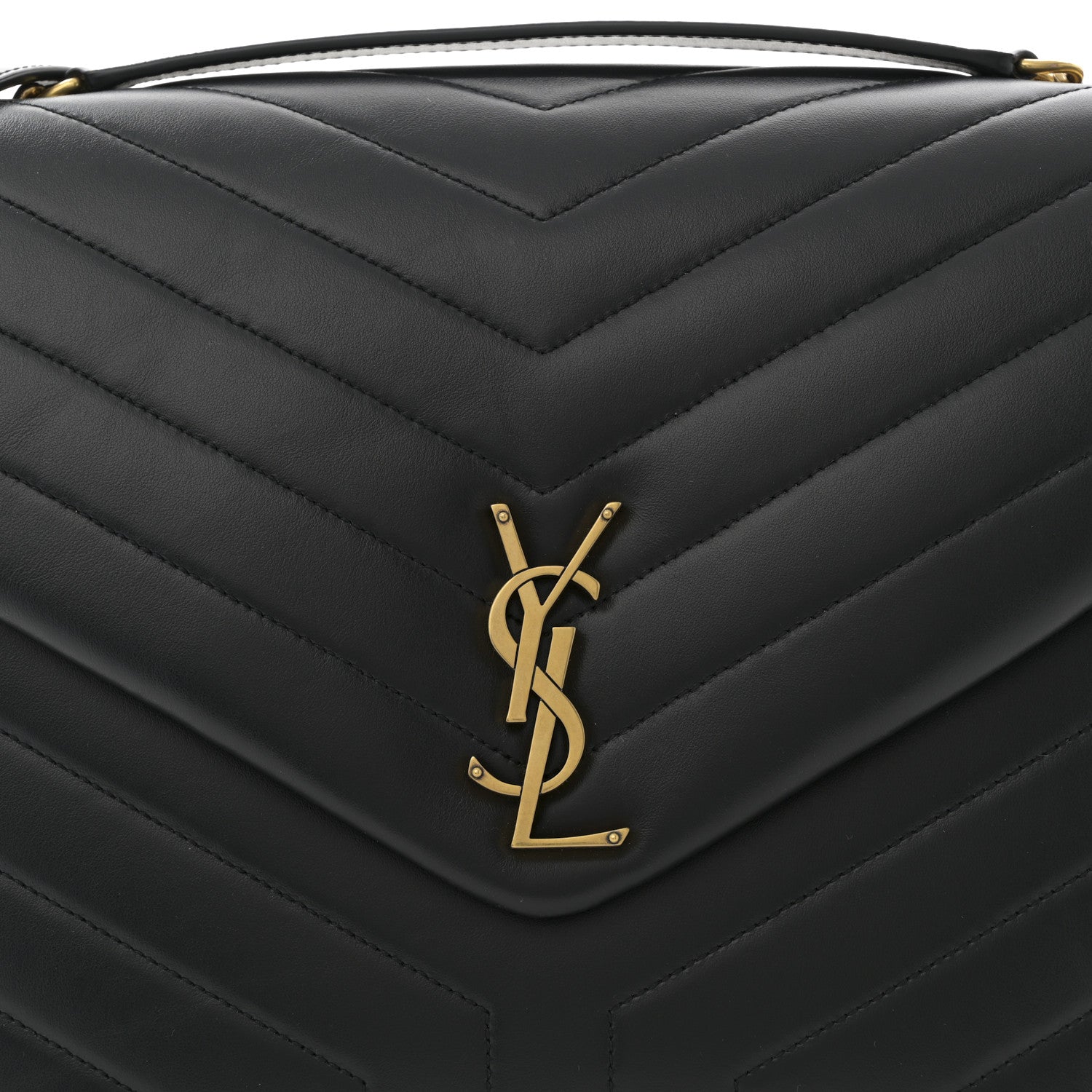 Saint Laurent Calfskin Y Quilted Monogram Large Loulou Chain Satchel Black 8 of 10