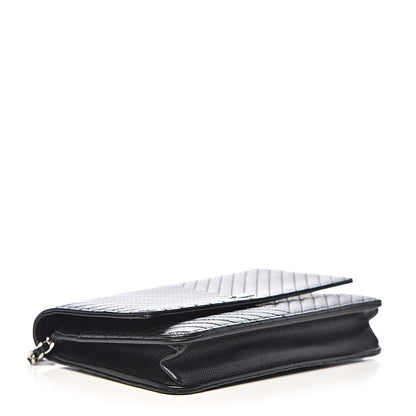 Chanel Caviar Chevron Quilted Wallet On Chain WOC Black 4 of 11