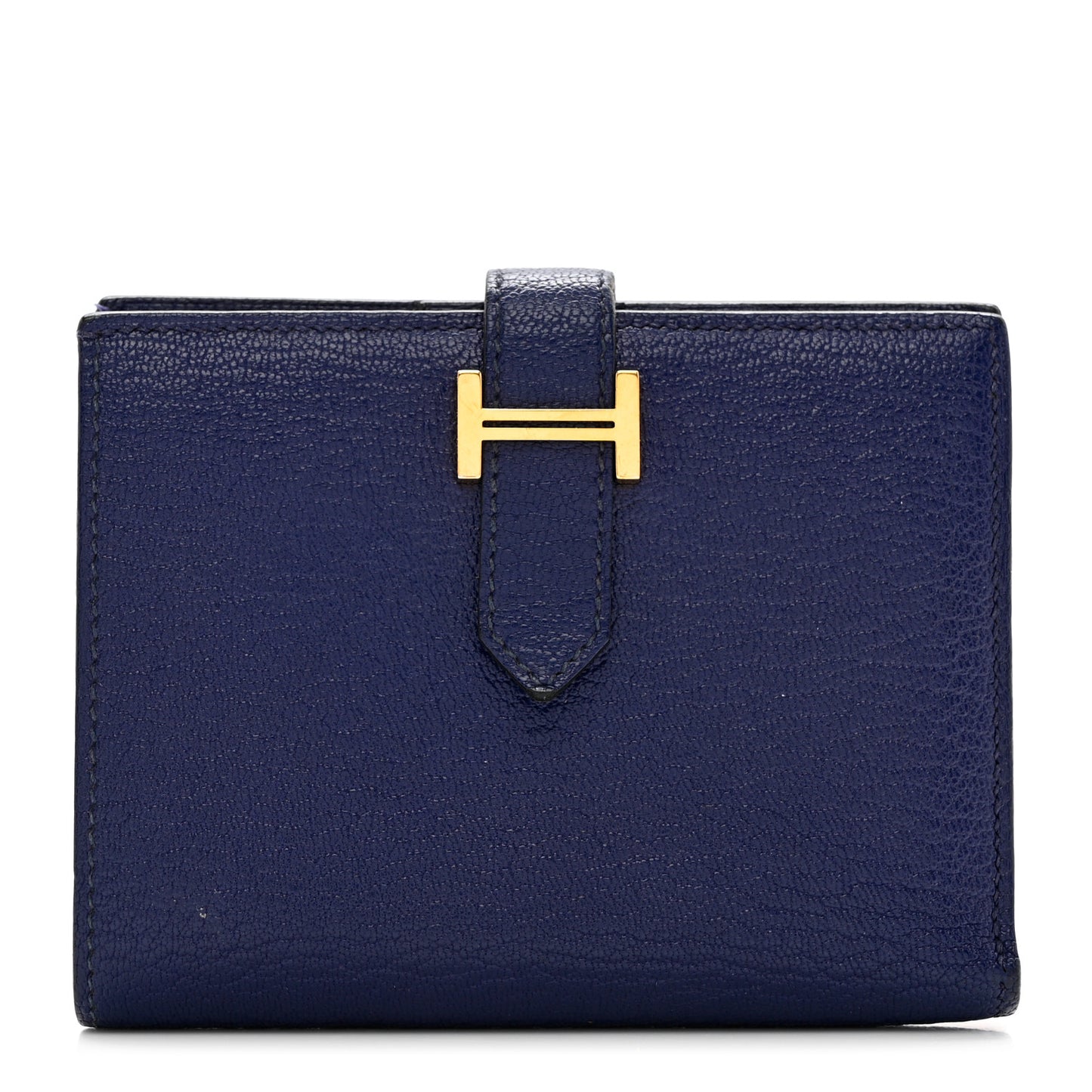 Chevre Mysore Bearn Compact Wallet Bleu Encre