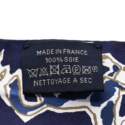 Hermes Silk Chevaux En Liberte Twilly Marine Indigo Blanc 4 of 4