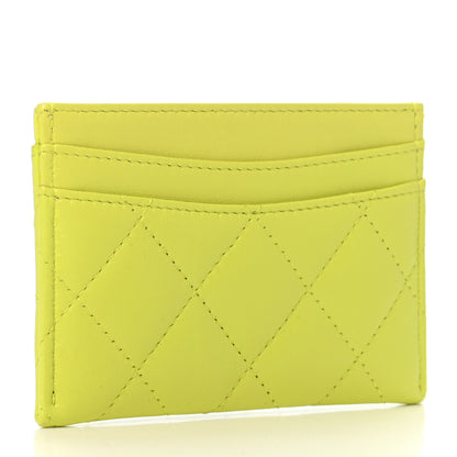 Chanel Lambskin Quilted Card Holder Yellow 3 of 8