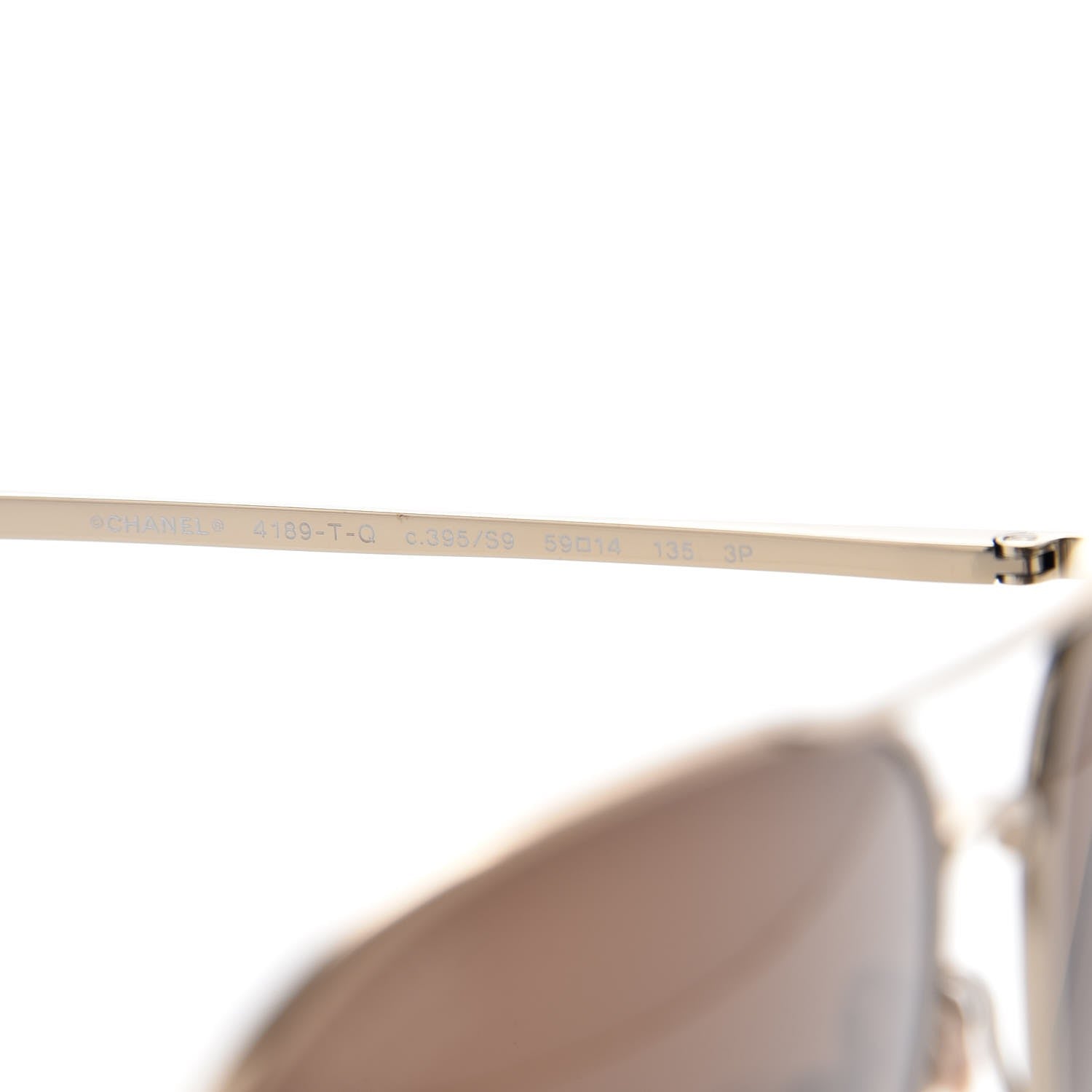 Chanel Polarized CC Aviator Sunglasses 4189-T-Q Pale Gold 7 of 9