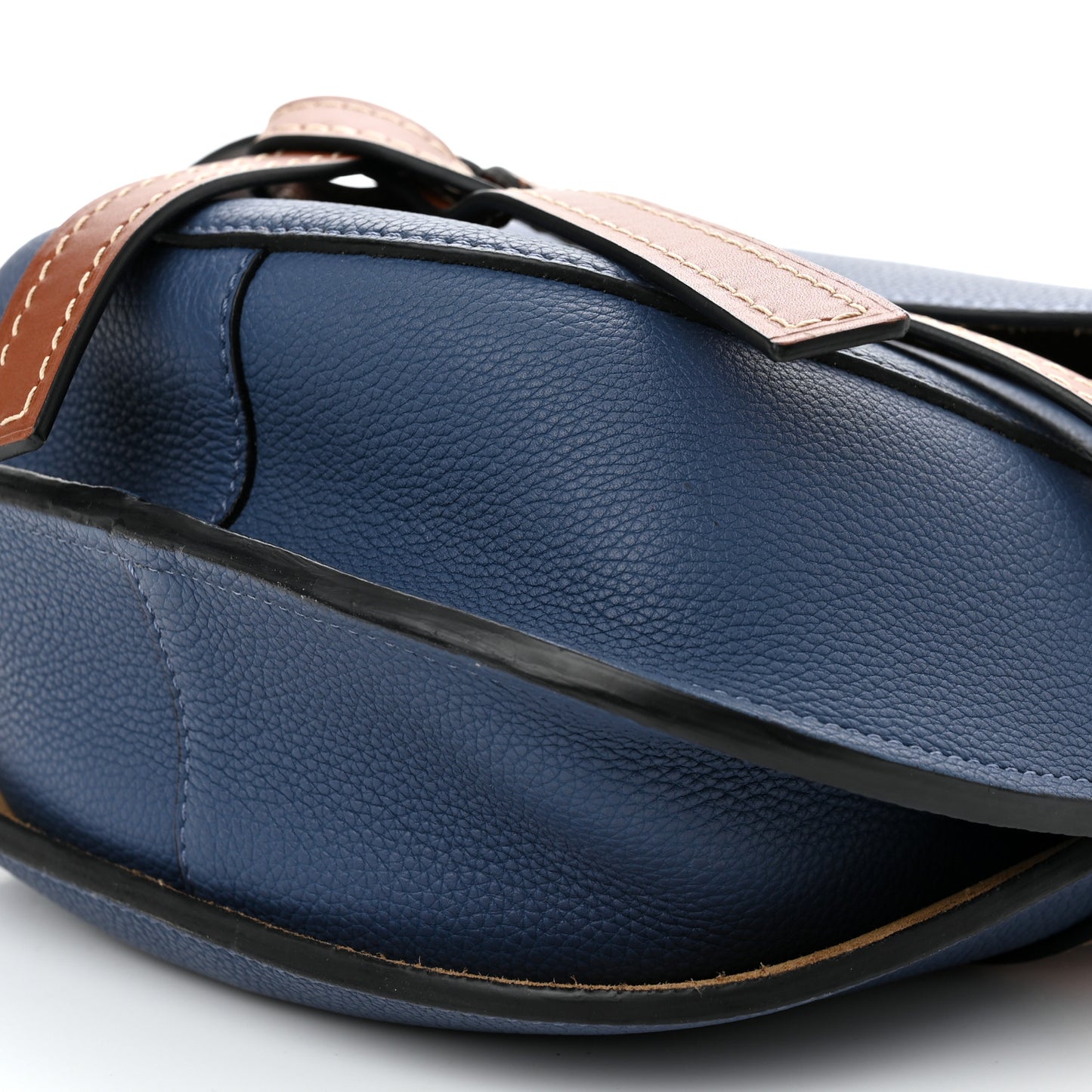 Grained Calfskin Small Gate Crossbody Bag Varsity Pecan