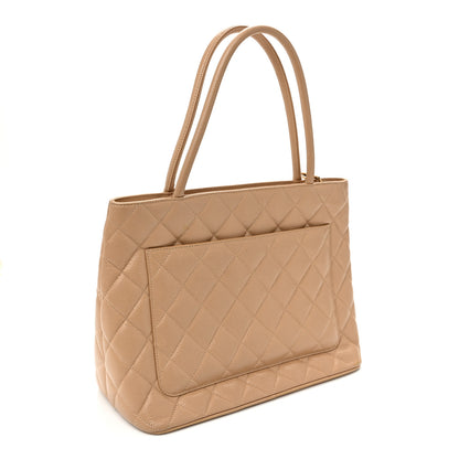 Chanel Caviar Quilted Medallion Tote Beige Beige 3 of 10
