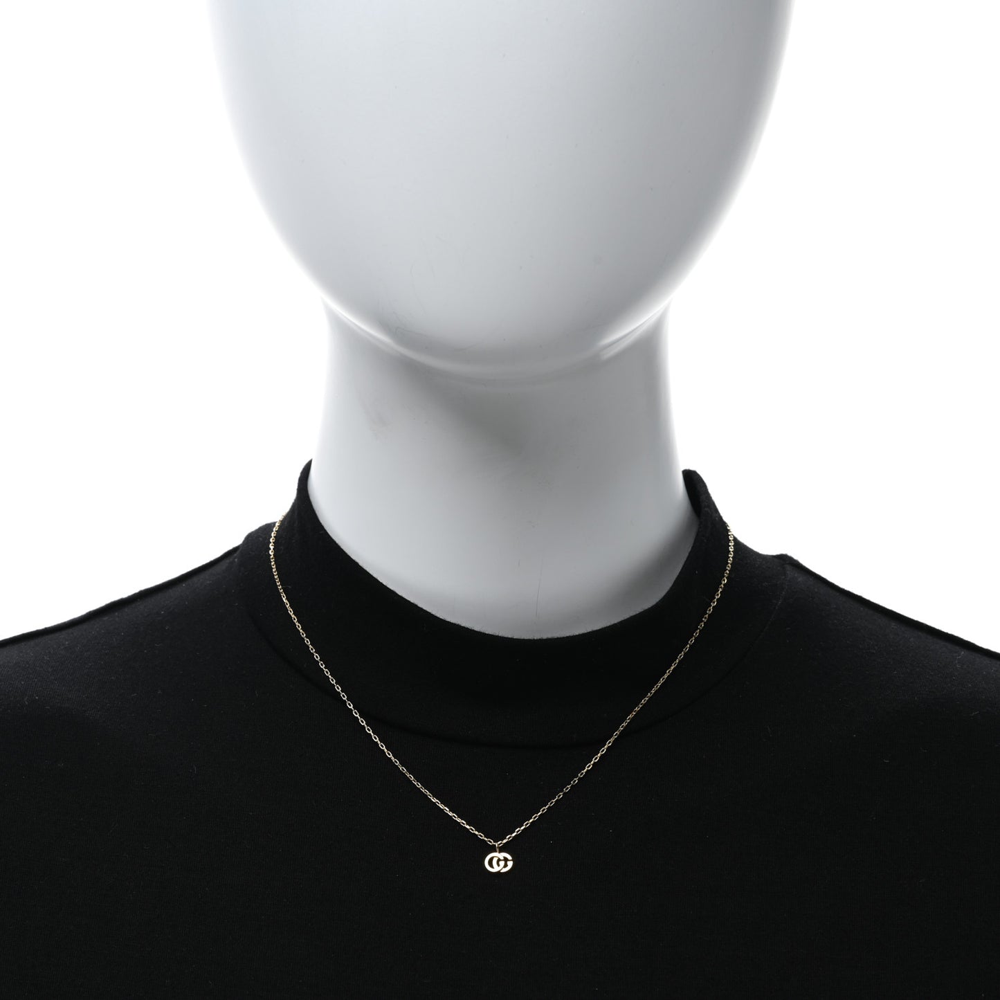 18K Yellow Gold Blue Topaz Running G Pendant Necklace