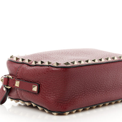 Valentino Garavani Calfskin Rockstud Camera Crossbody Bag Burgundy 10 of 11