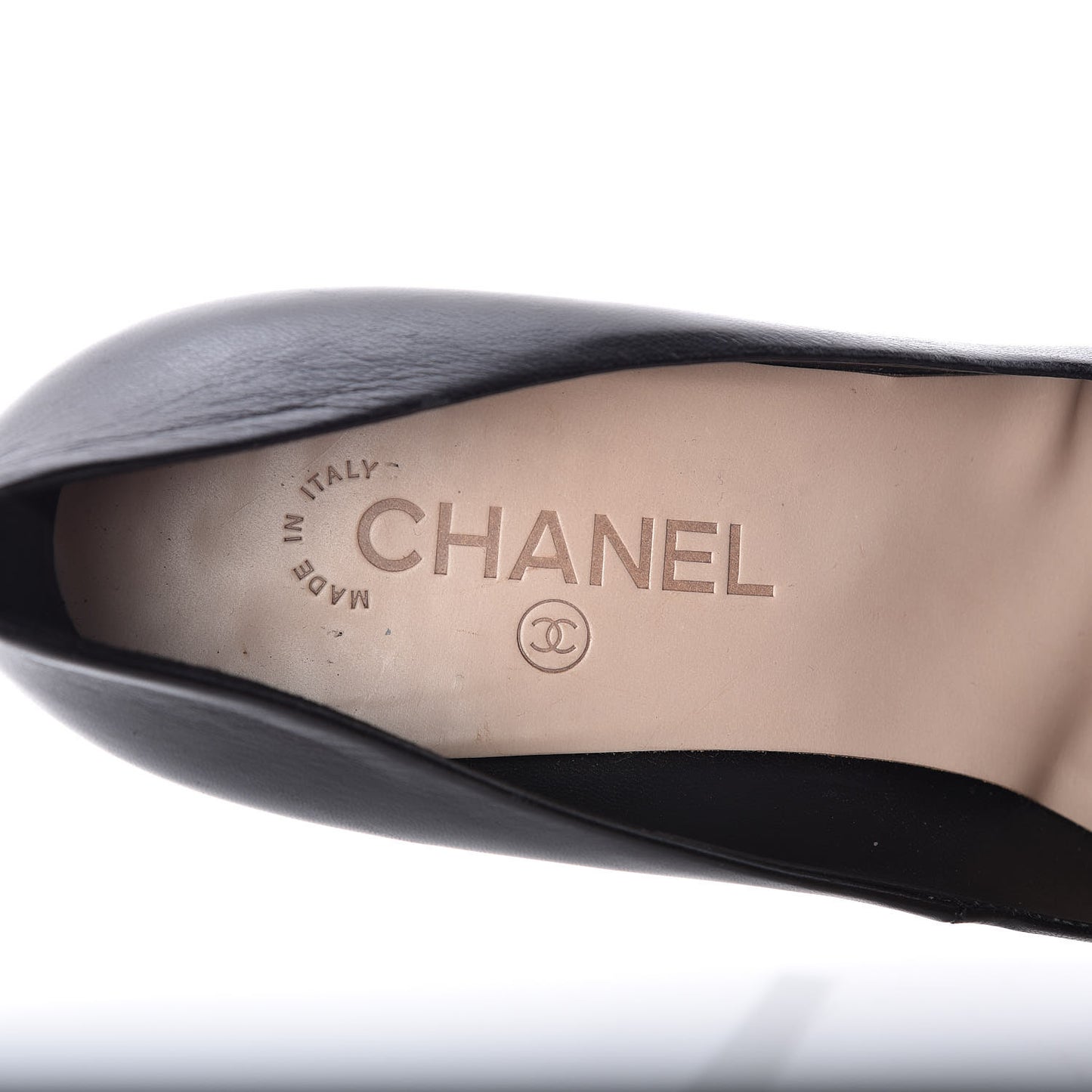Lambskin Patent Cap Toe CC Pumps 39.5 Black