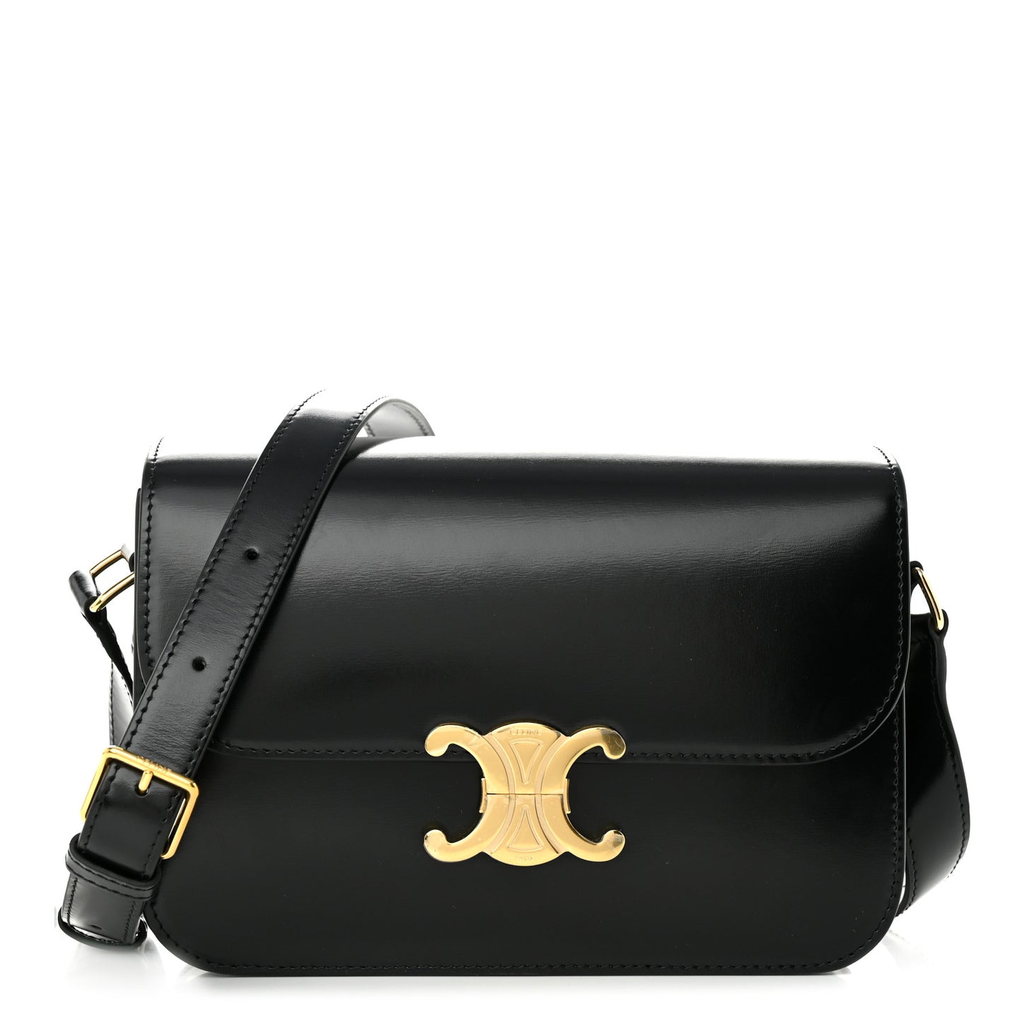 Shiny Calfskin Medium Triomphe Black