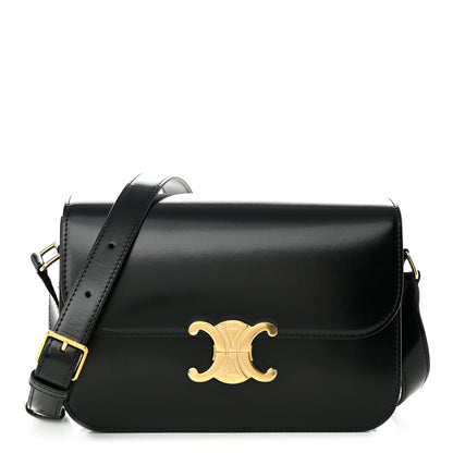 Celine Shiny Calfskin Medium Triomphe Black 1 of 10