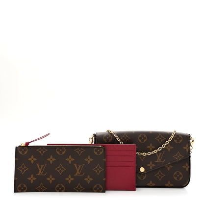 Louis Vuitton Monogram Pochette Felicie Chain Wallet Fuchsia 1 of 13