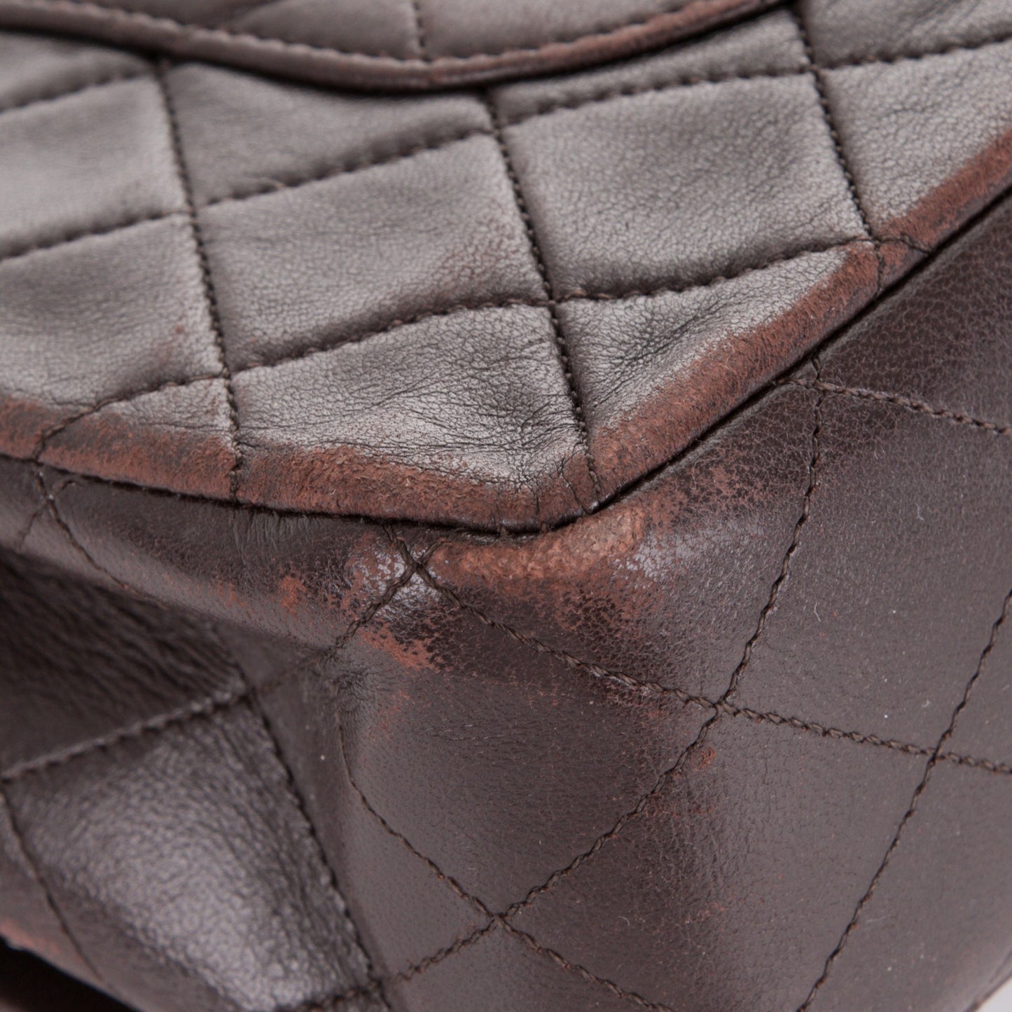 Lambskin Medium Double Flap Brown