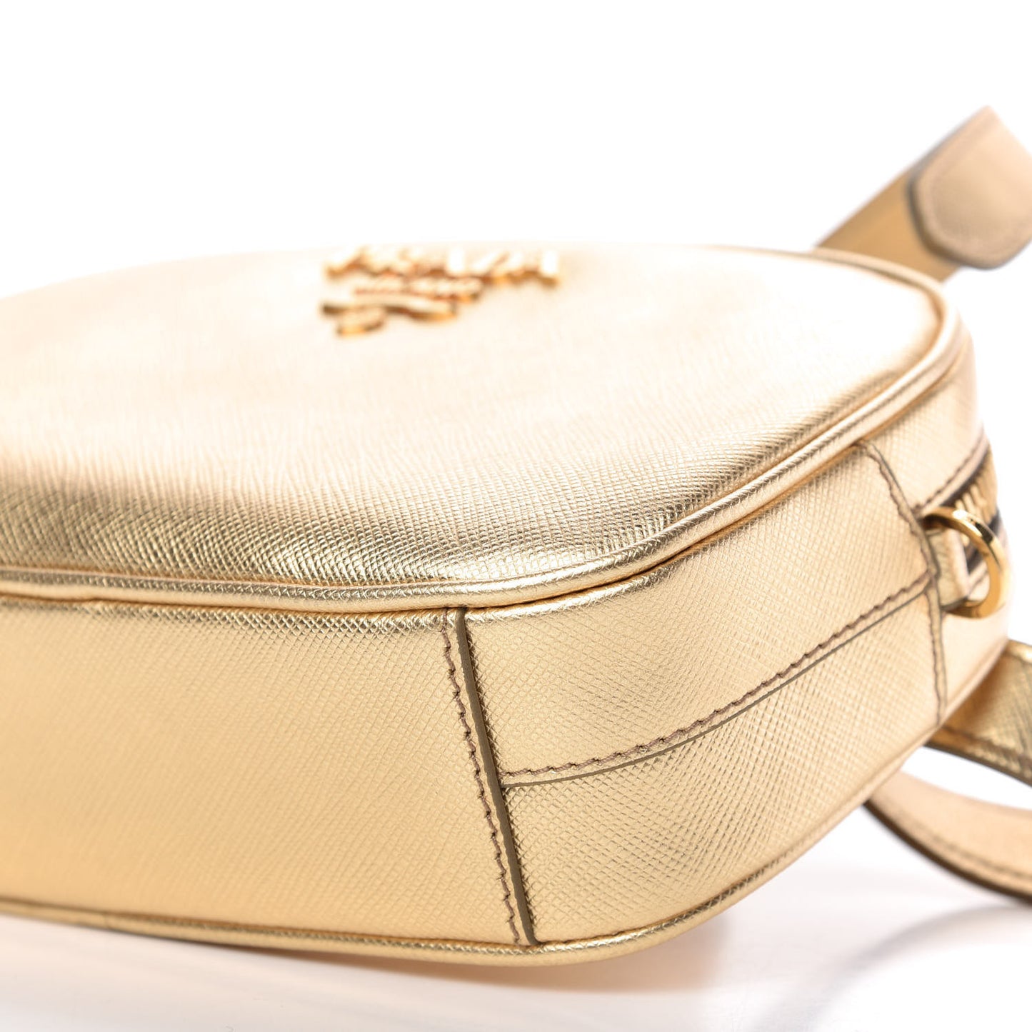 Metallic Saffiano Belt Bag Gold