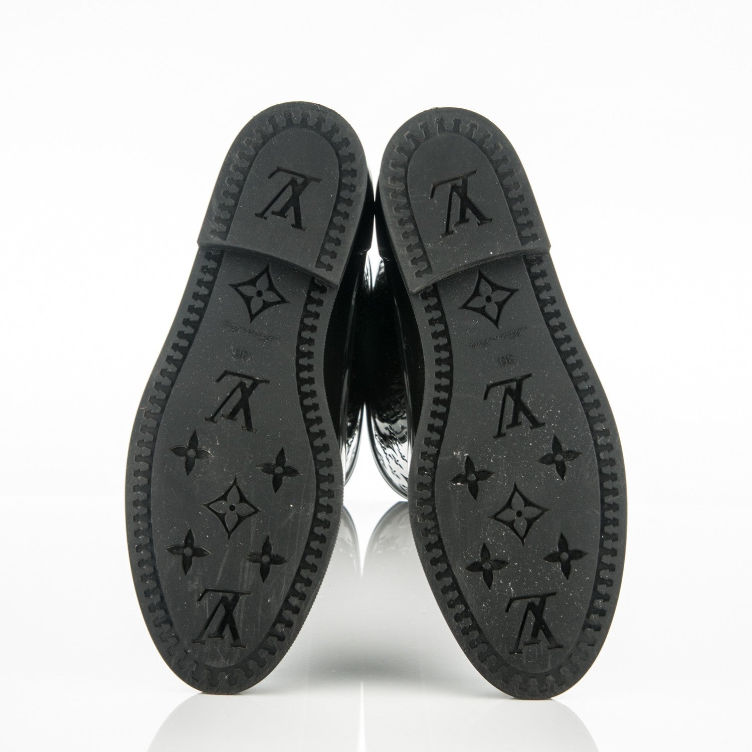 Louis Vuitton Rubber Embossed Monogram Drops High Boots 36 Black 5 of 6
