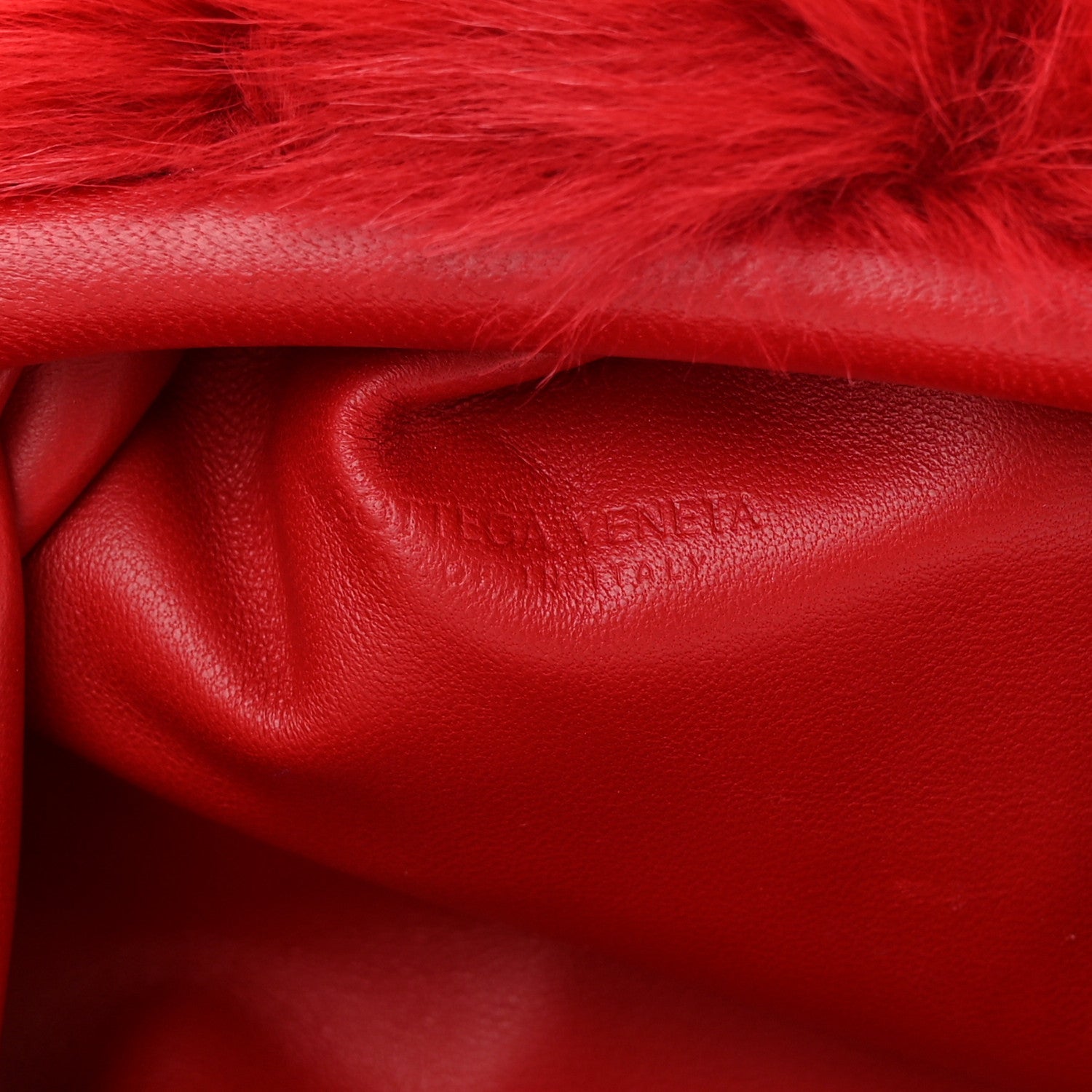 Bottega Veneta Shearling Lambskin Embellished The Mini Pouch Apple Candy 6 of 12
