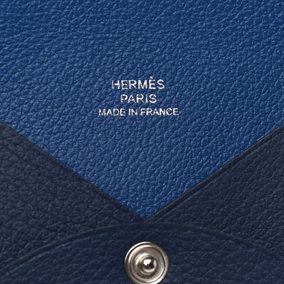 Hermes Evercolor Verso Calvi Card Case Bleu Saphir Bleu France 6 of 8