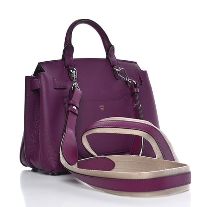 MCM Grained Calfskin Medium Milla Convertible Backpack Mystic Purple 3 of 8