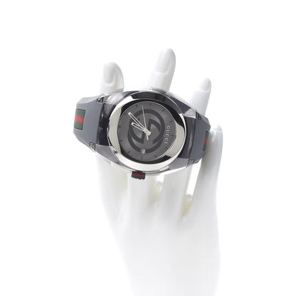 Gucci Stainless Steel Rubber 46mm Sync Web Quartz Watch Grey 2 of 6
