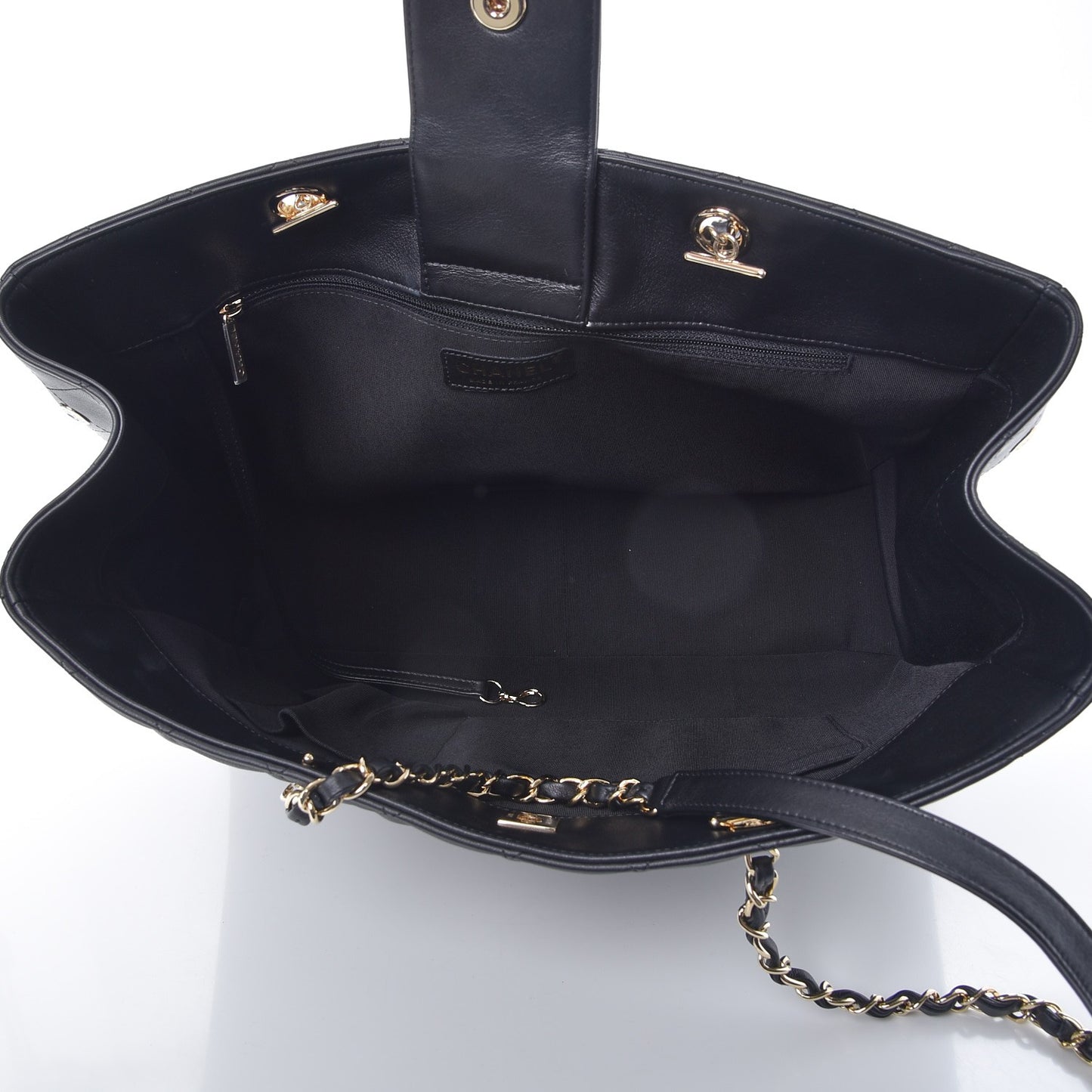 Calfskin Quilted Timeless Tote Black