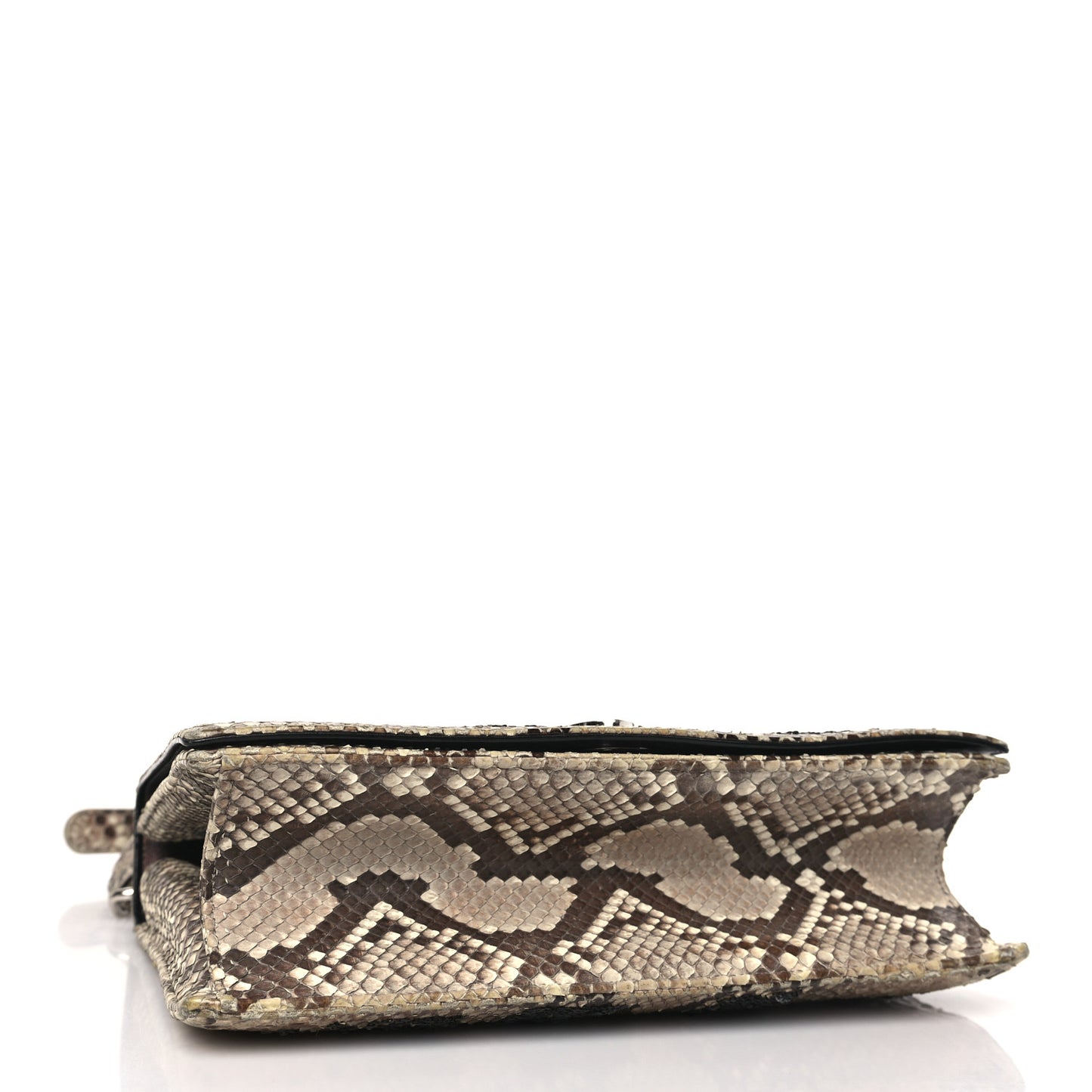 Snakeskin Sequin Embellished Medium Diorama Flap Bag Beige Multicolor